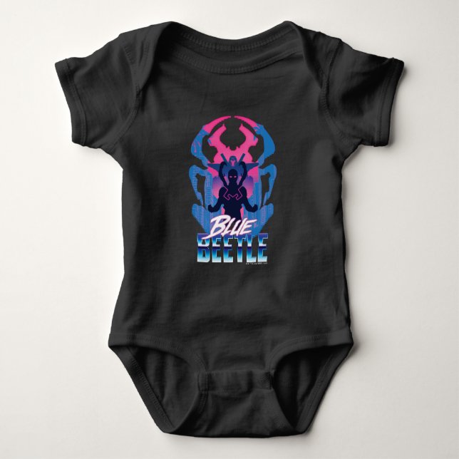 Blue Beetle Retrowave Versus Graphic Baby Bodysuit (Front)