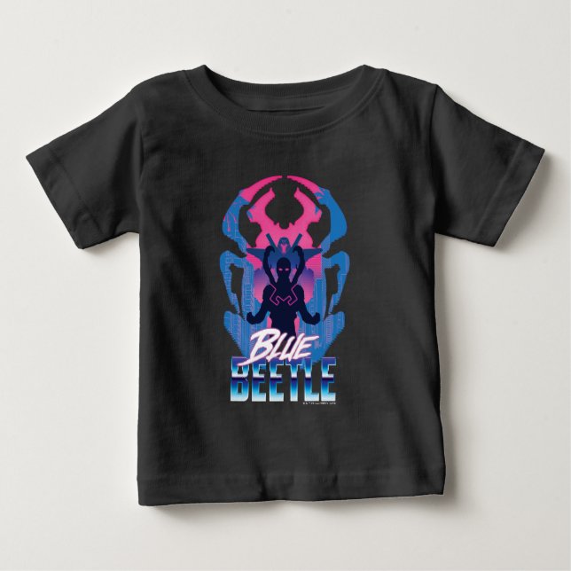 Blue Beetle Retrowave Versus Graphic Baby T-Shirt (Front)