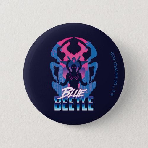 Blue Beetle Retrowave Versus Graphic Button