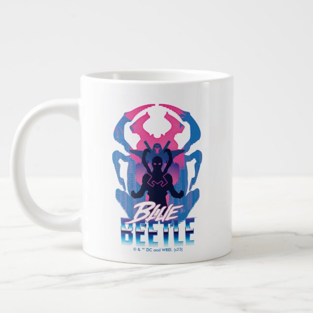 Blue Beetle Retrowave Versus Graphic Giant Coffee Mug (Left)