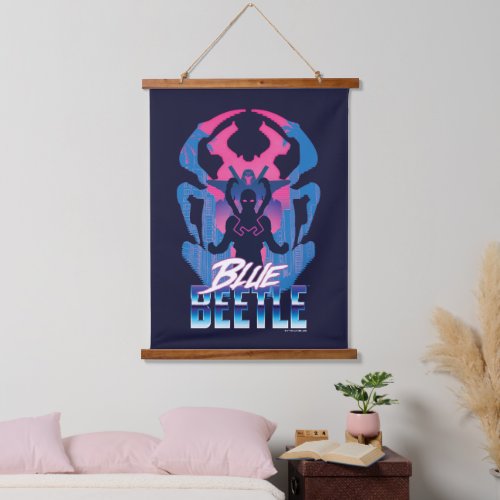 Blue Beetle Retrowave Versus Graphic Hanging Tapestry