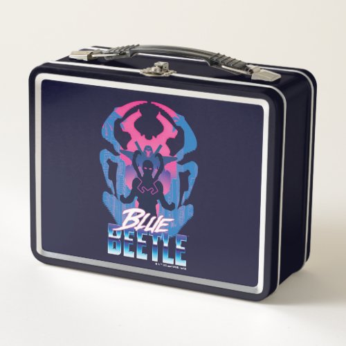 Blue Beetle Retrowave Versus Graphic Metal Lunch Box