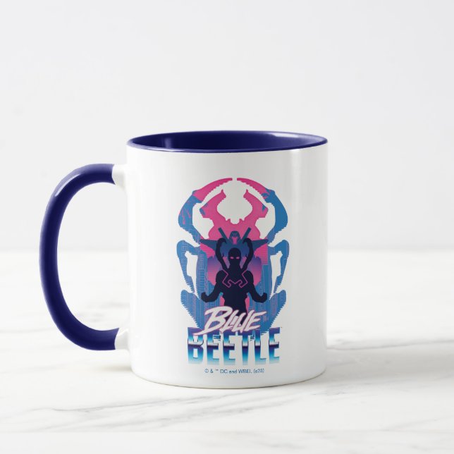 Blue Beetle Retrowave Versus Graphic Mug (Left)