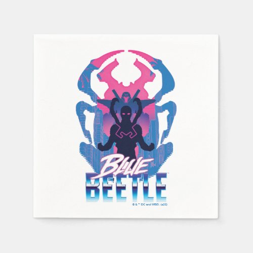 Blue Beetle Retrowave Versus Graphic Napkins