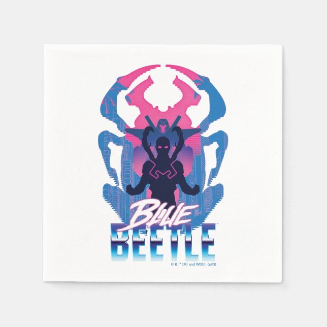 Blue Beetle Retrowave Versus Graphic Napkins (Front)