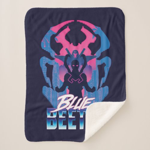 Blue Beetle Retrowave Versus Graphic Sherpa Blanket