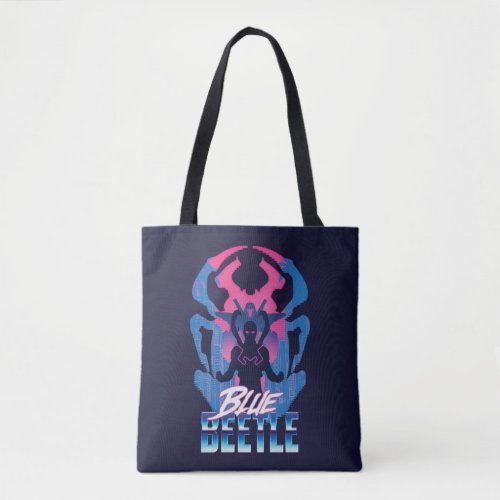 Blue Beetle Retrowave Versus Graphic Tote Bag