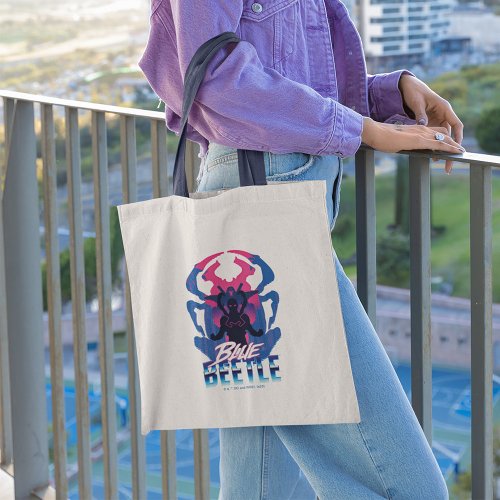 Blue Beetle Retrowave Versus Graphic Tote Bag