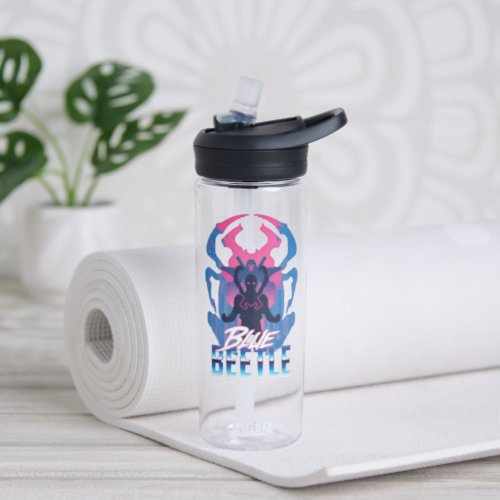 Blue Beetle Retrowave Versus Graphic Water Bottle