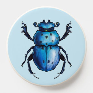 Blue Beetle Scarab Art - Insect Lover Entomology PopSocket