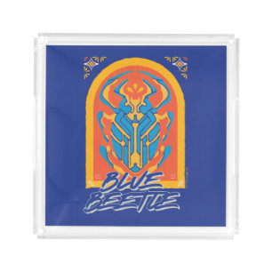 Blue Beetle Scarab Talavera Graphic Acrylic Tray