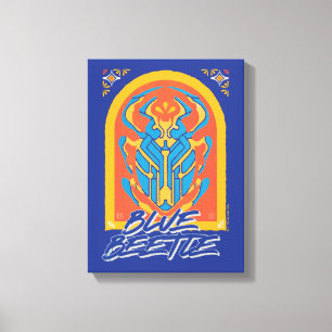 Blue Beetle Scarab Talavera Graphic Canvas Print