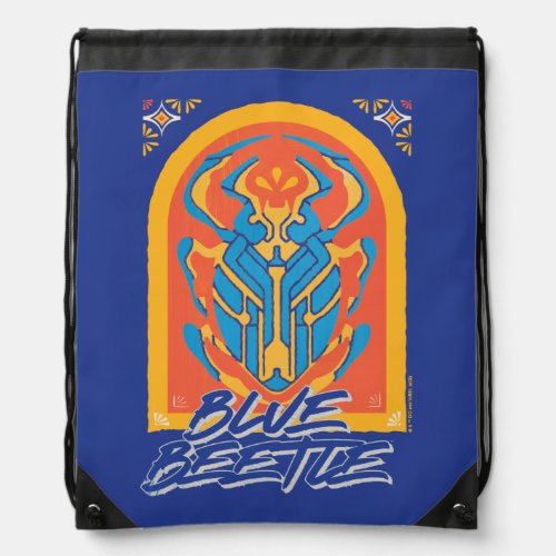 Blue Beetle Scarab Talavera Graphic Drawstring Bag