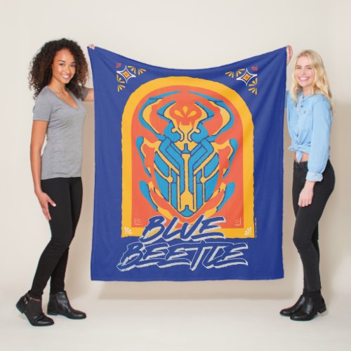Blue Beetle Scarab Talavera Graphic Fleece Blanket