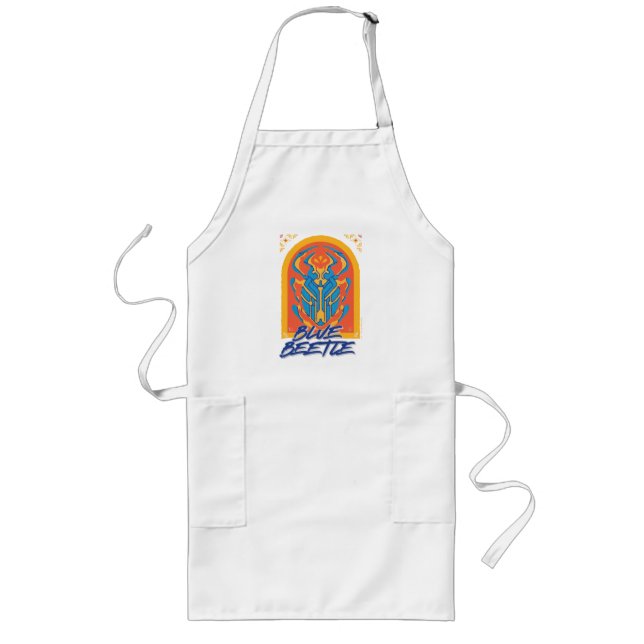 Blue Beetle Scarab Talavera Graphic Long Apron (Front)
