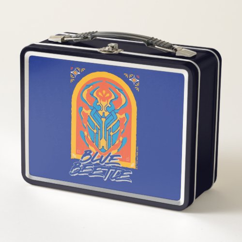 Blue Beetle Scarab Talavera Graphic Metal Lunch Box