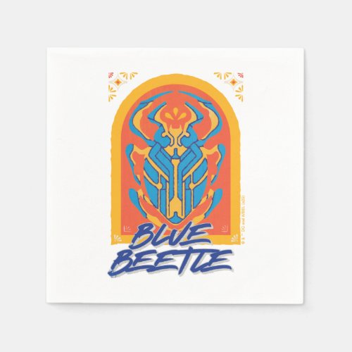 Blue Beetle Scarab Talavera Graphic Napkins