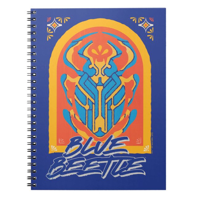 Blue Beetle Scarab Talavera Graphic Notebook (Front)