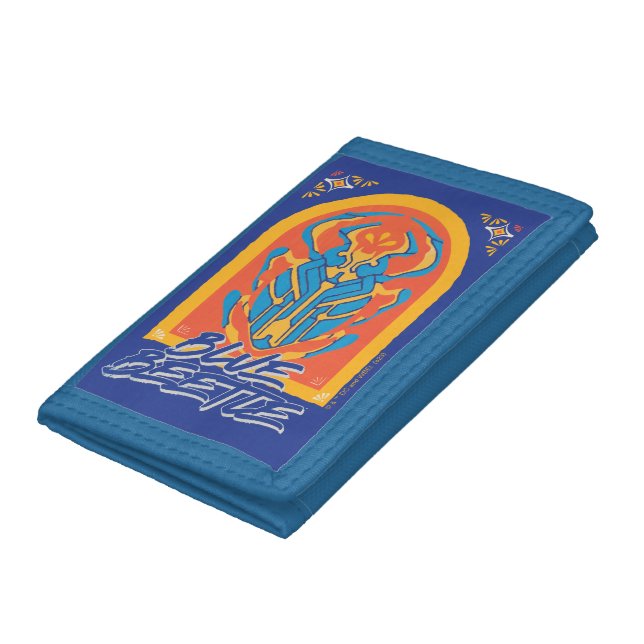 Blue Beetle Scarab Talavera Graphic Trifold Wallet (Bottom)