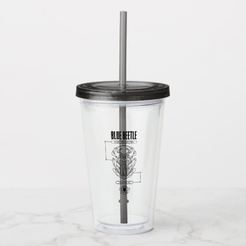 Blue Beetle Scarab Tech Graphic Acrylic Tumbler