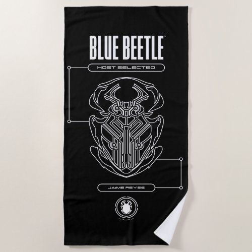 Blue Beetle Scarab Tech Graphic Beach Towel