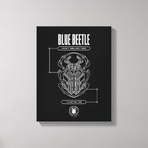 Blue Beetle Scarab Tech Graphic Canvas Print