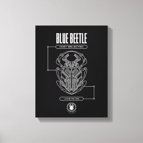 Blue Beetle Scarab Tech Graphic Canvas Print