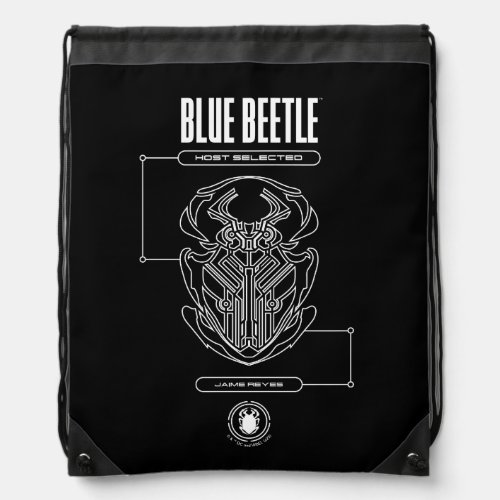 Blue Beetle Scarab Tech Graphic Drawstring Bag