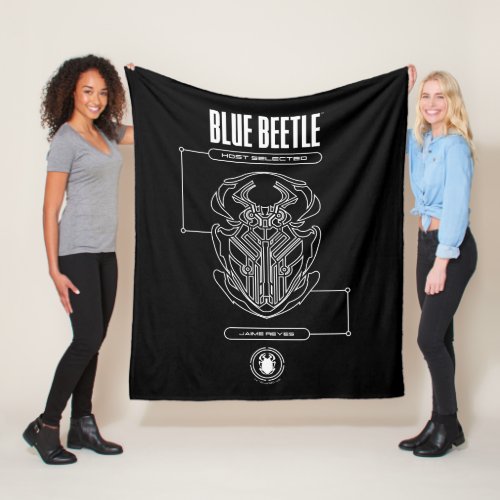 Blue Beetle Scarab Tech Graphic Fleece Blanket