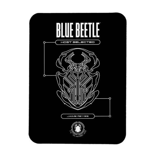 Blue Beetle Scarab Tech Graphic Magnet (Vertical)