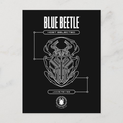 Blue Beetle Scarab Tech Graphic Postcard