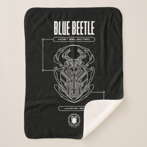 Blue Beetle Scarab Tech Graphic Sherpa Blanket