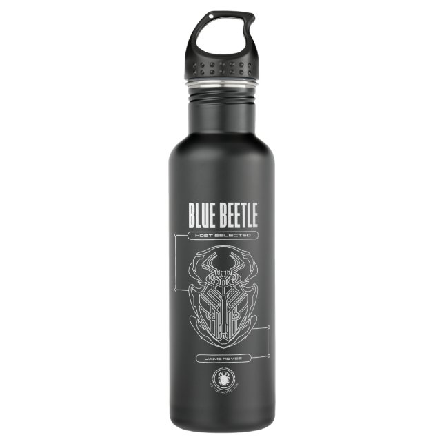 Blue Beetle Scarab Tech Graphic Stainless Steel Water Bottle (Front)
