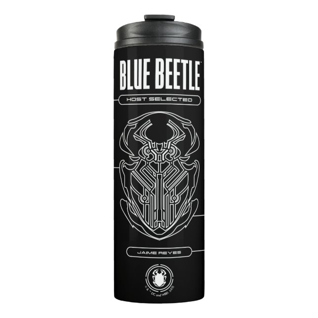 Blue Beetle Scarab Tech Graphic Thermal Tumbler (Front)