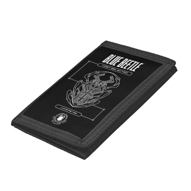 Blue Beetle Scarab Tech Graphic Trifold Wallet (Bottom)