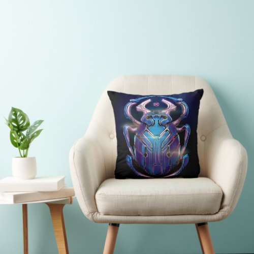 Blue Beetle Scarab Theatrical Poster Throw Pillow