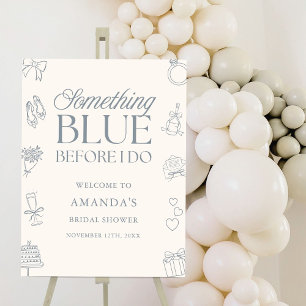 Blue Before I Do Bridal Shower Welcome Sign