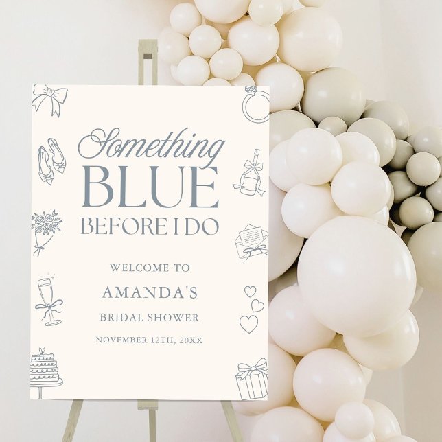 Blue Before I Do Bridal Shower Welcome Sign (Creator Uploaded)