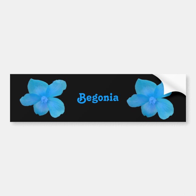 Blue Begonia Customizable Bumper Sticker (Front)