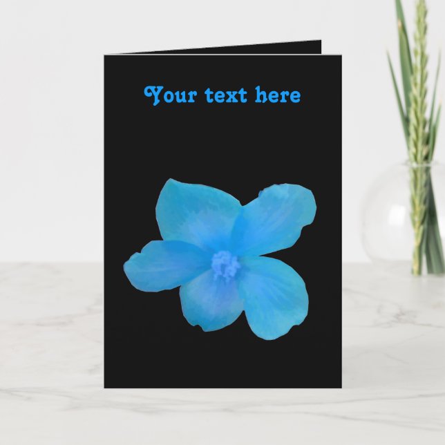 Blue Begonia Customizable Greeting Card (Front)