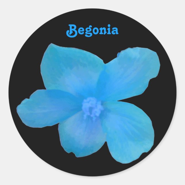 Blue Begonia Customizable Sticker (Front)