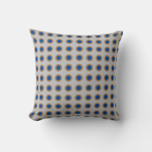 Blue Beige and Gray Polkadot Throw Pillow