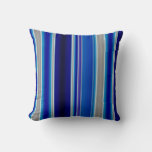 Blue, Beige And Lavender Stripes Throw Pillow at Zazzle