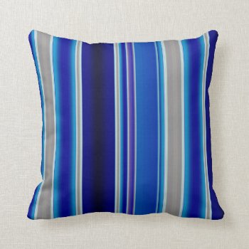 Blue  Beige And Lavender Stripes Throw Pillow by BamalamArt at Zazzle