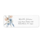 Blue & Beige Boho Floral Return Address Label 4