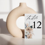 Blue & Beige Boho Floral Table Number<br><div class="desc">Dress up your wedding or party tables with your Blue & Beige Boho Floral Table Number Card.</div>