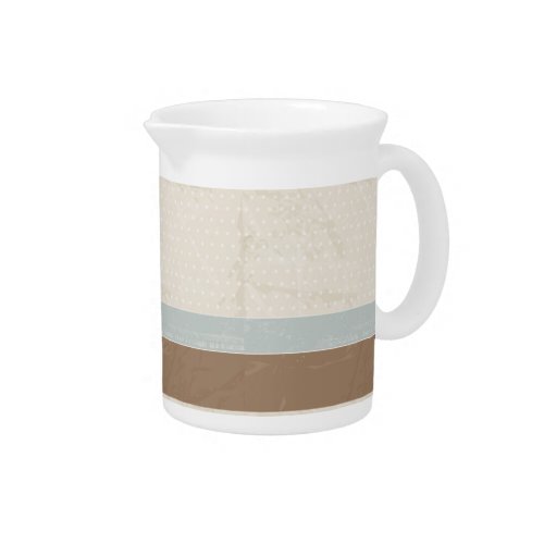  Blue Beige Brown Soft Polka Dots Retro Background Beverage Pitcher