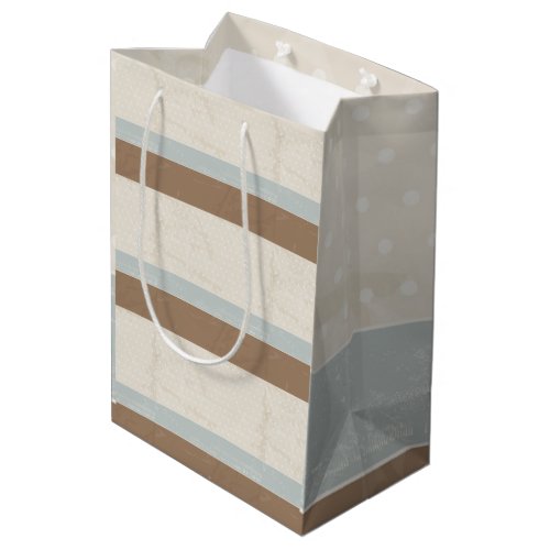  Blue Beige Brown Soft Polka Dots Retro Background Medium Gift Bag