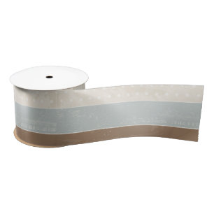 Blue Beige Brown Soft Polka Dots Retro Background Satin Ribbon