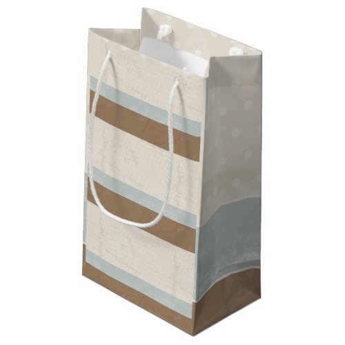  Blue Beige Brown Soft Polka Dots Retro Background Small Gift Bag